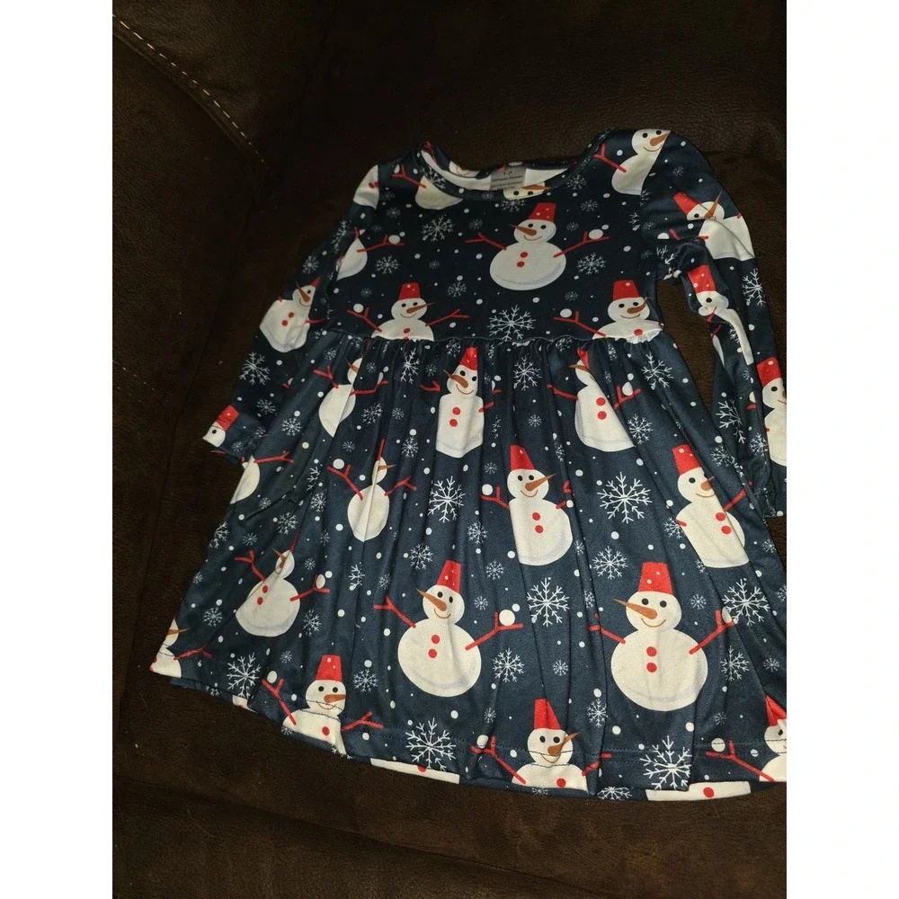 Boutique winter snowman with fez dress size 1 2 years 12 18 24 months